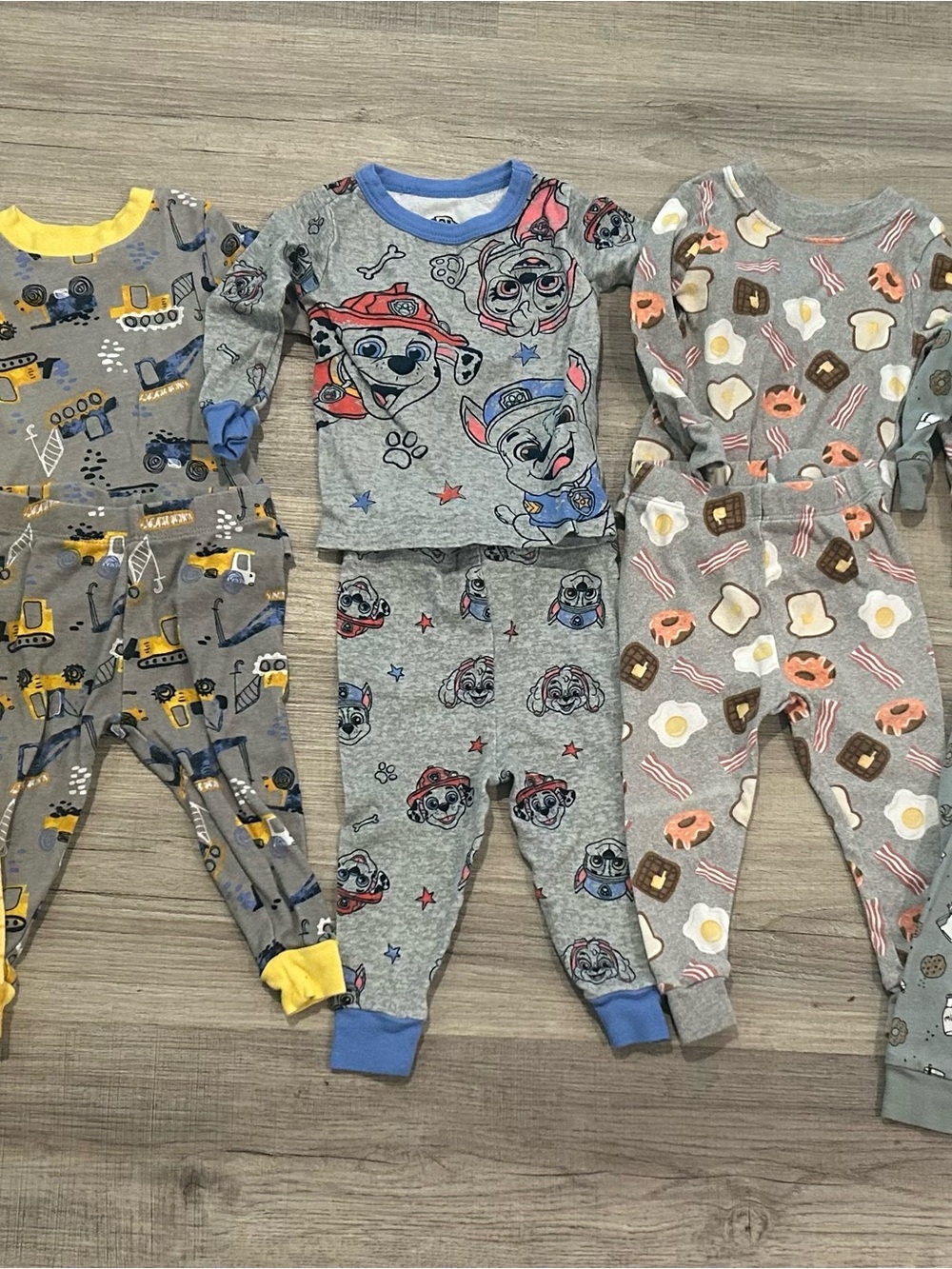 Paw Patrol Gray Kids Pajama Set with Blue Trim and Red Accents